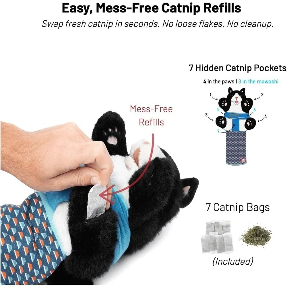 CATSUMO Cat Wrestling Glove Puppet Play Toy Kitty Durable Hand Mitt w/Catnip